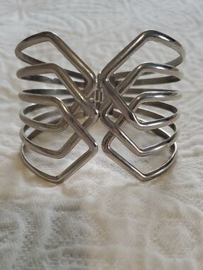 Modern Open Chevron Cuff Bracelet in Silver - Women's Jewelry